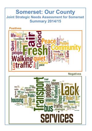 Somerset: Our County: JSNA Summary 2014/15