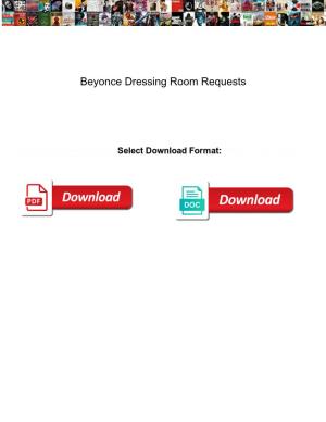 Beyonce Dressing Room Requests