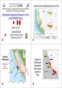 Earthquake Engineering Research in Peru D SATREPS P J T and SATREPS Project