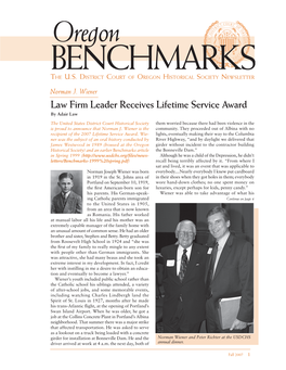 Norman J. Wiener Law Firm Leader Receives Lifetime Service Award by Adair Law