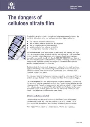 The Dangers of Cellulose Nitrate Film INDG469
