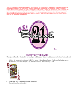 BGC Pure 21.5 Blackjack , BGC Standard Rules