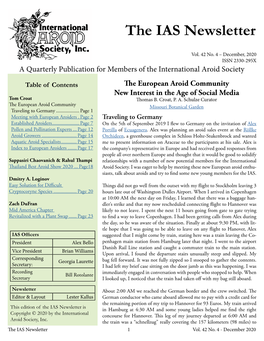 The European Aroid Community New Interest in the Age of Social Media Tom Croat Thomas B