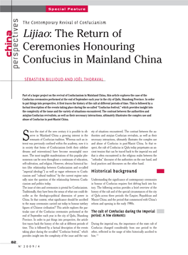 Lijiao: the Return of Ceremonies Honouring