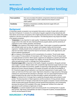 Physical and Chemical Water Testing