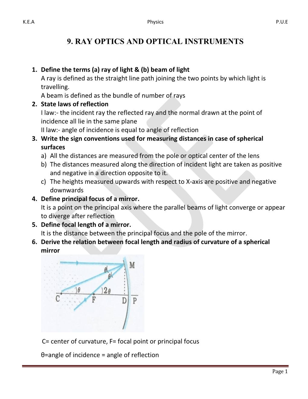 9. Ray Optics and Optical Instruments