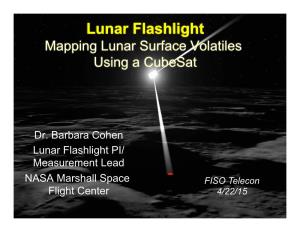 Lunar Flashlight Mapping Lunar Surface Volatiles Using a Cubesat