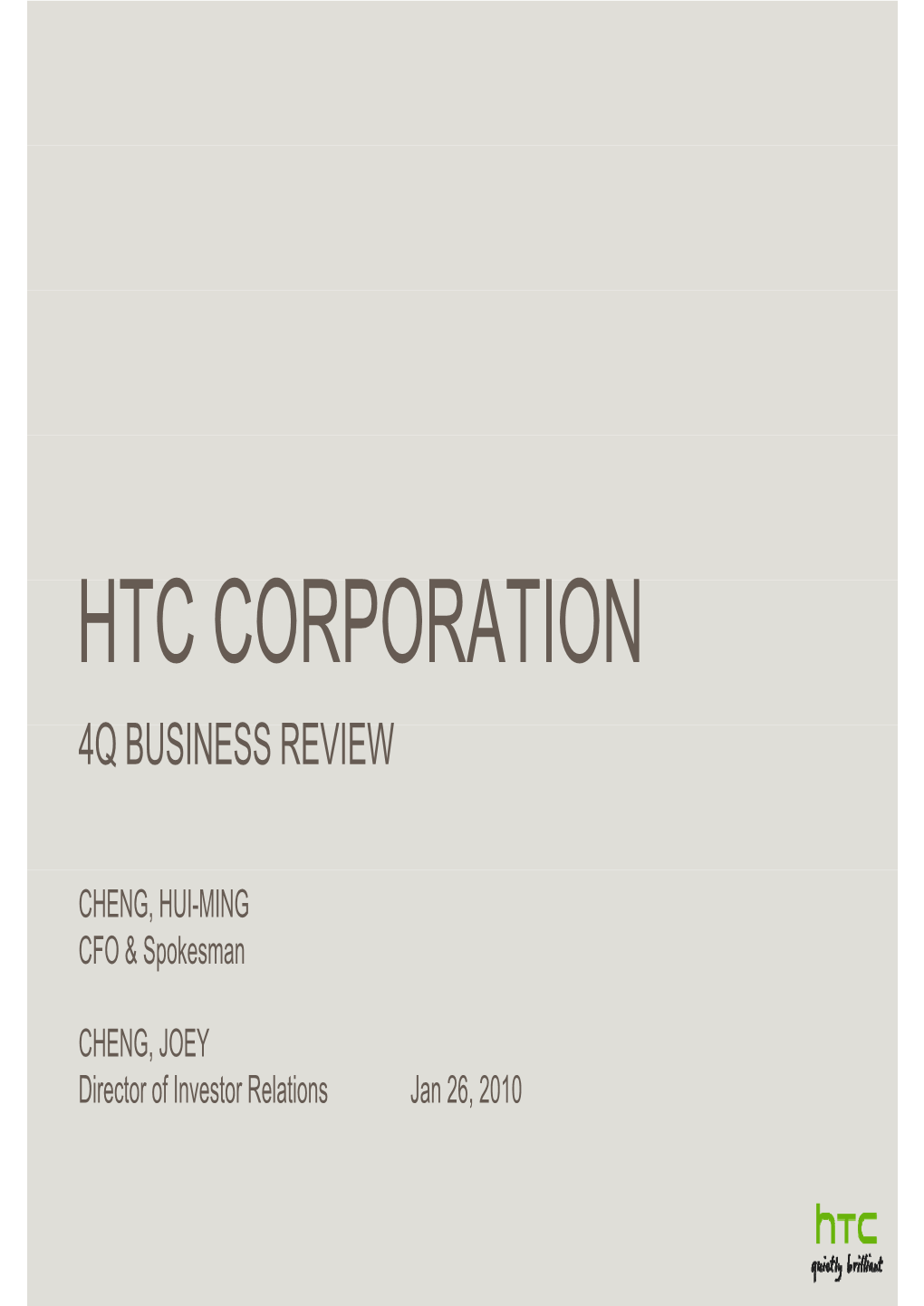 Htc Corporation 4Q Business Review