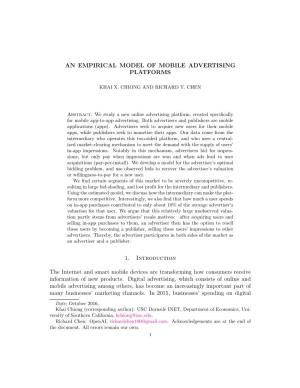 An Empirical Model of Mobile Advertising Platforms