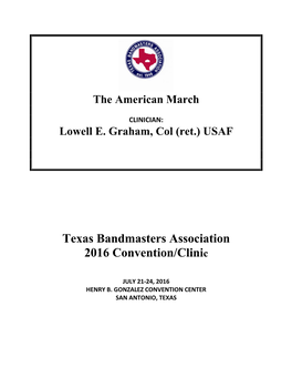 Texas Bandmasters Association 2016 Convention/Clinic