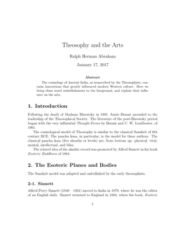 Theosophy and the Arts