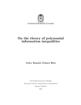 On the Theory of Polynomial Information Inequalities