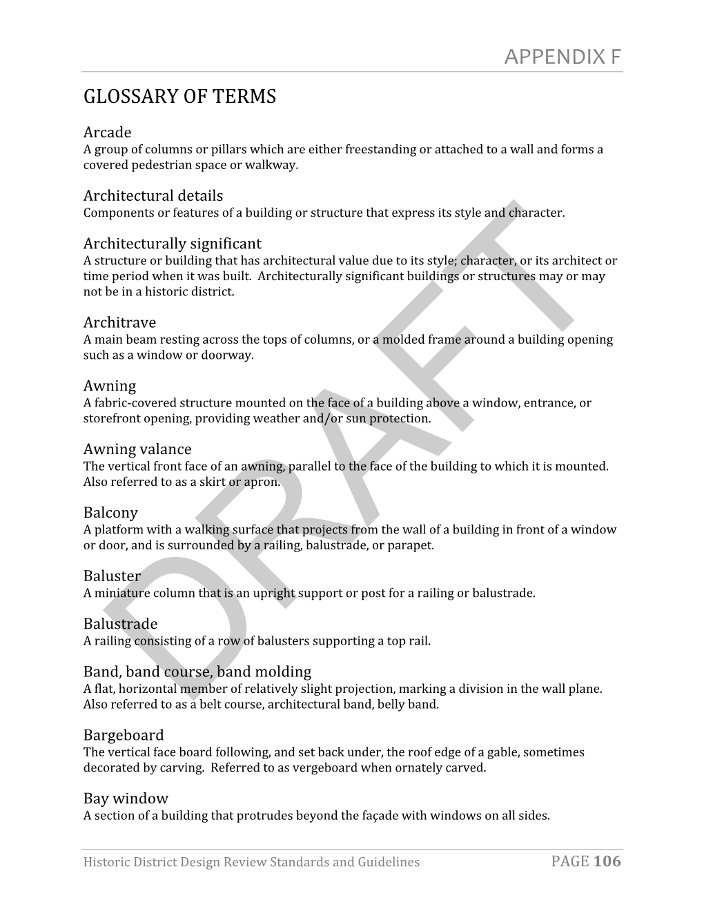 Appendix F Glossary of Terms