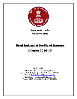 Brief Industrial Profile of Kannur District 2016-17