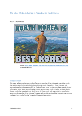 The Mass Media Influence in Reporting on North Korea Introduction