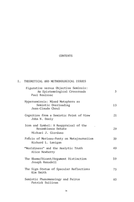 Contents I. Theoretical and Methodological Issues