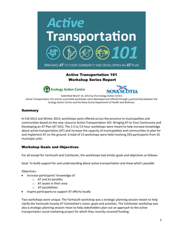 Active Transportation 101 Workshop Series Report