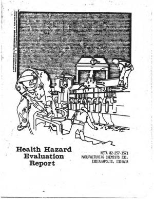 Health Hazard Evaluation Report 1982-257-1571