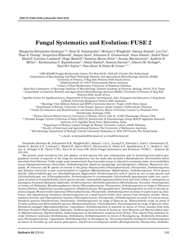 Fungal Systematics and Evolution: FUSE 2