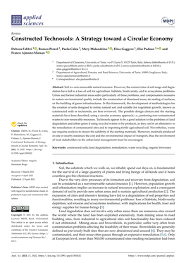 Constructed Technosols: a Strategy Toward a Circular Economy