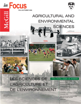 In Focus FALL/AUTOMNE 2006 AGRICULTURAL and ENVIRONMENTAL SCIENCES Edition