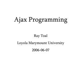 Ajax Programming