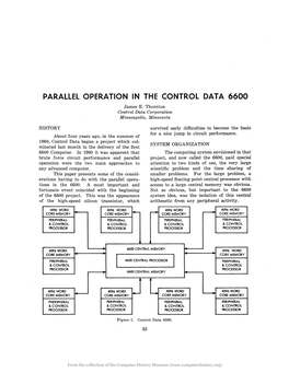 PARALLEL OPERATION in the CONTROL DATA 6600 James E