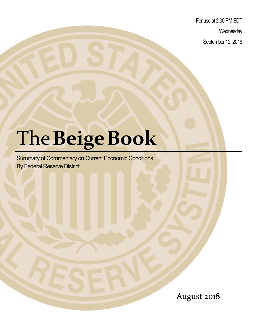 Beige Book Summary of Commentary on Current Economic Conditions by Federal Reserve District