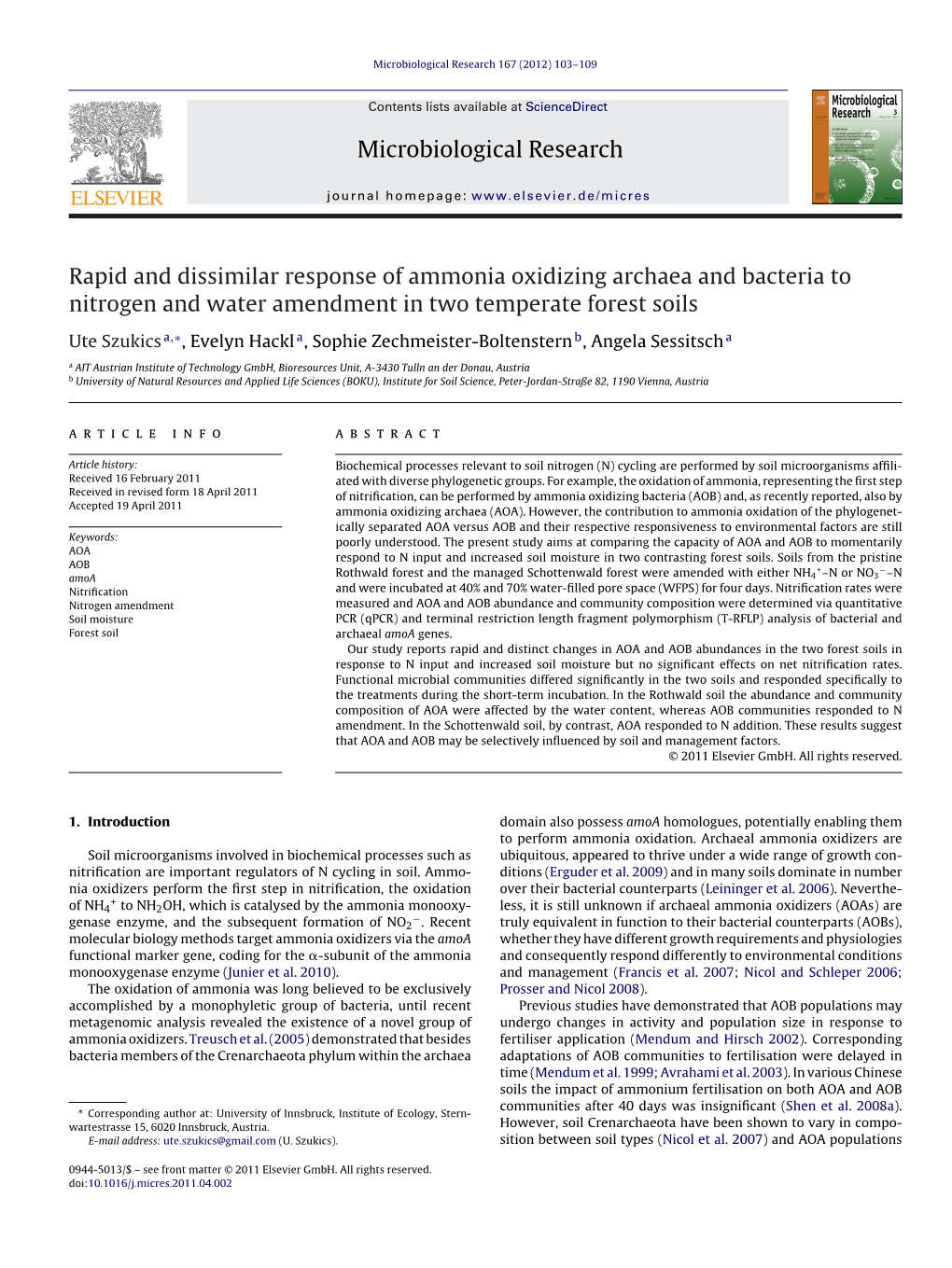 Microbiological Research 167 (2012) 103–109