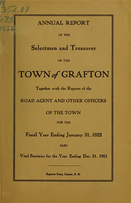 Annual Report of the Selectmen and Treasurer of the Town of Grafton