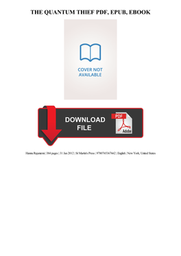 PDF Download the Quantum Thief Ebook, Epub