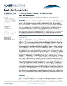 Grainsize Sensitive Rheology of Orthopyroxene
