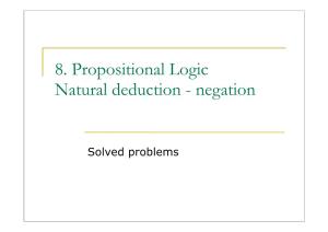 8. Propositional Logic Natural Deduction - Negation