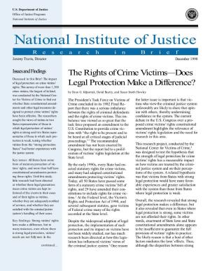 The Rights of Crime Victims--Does Legal Protection Make a Difference?