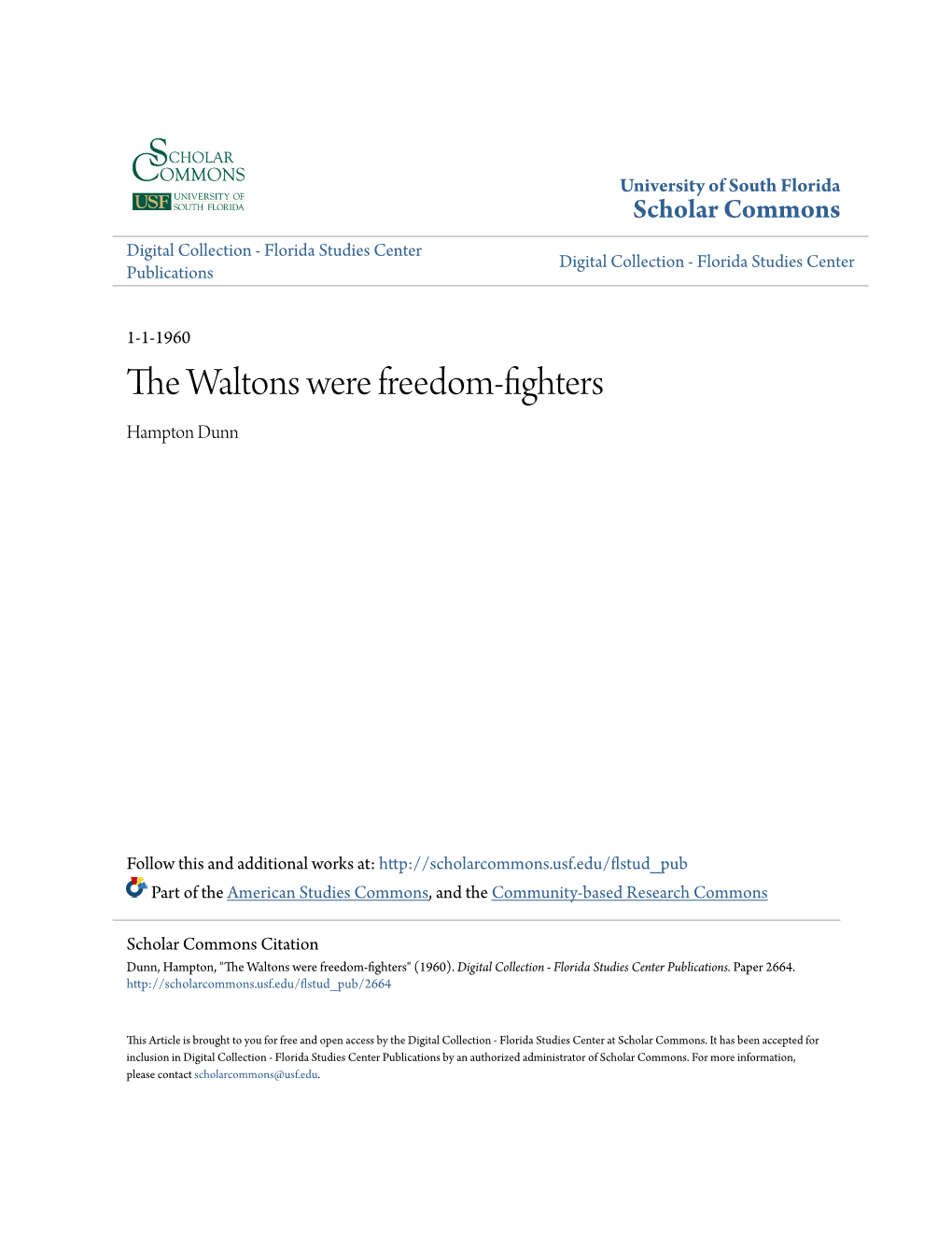 The Waltons Were Freedom-Fighters