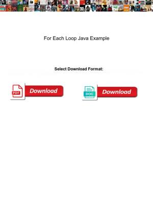 For Each Loop Java Example
