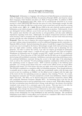 Accent Strength in Lithuanian Yuriy Kushnir, IGRA, Universität Leipzig