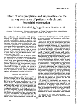 Effect of Norepinephrine Andisoprenaline on the Airway