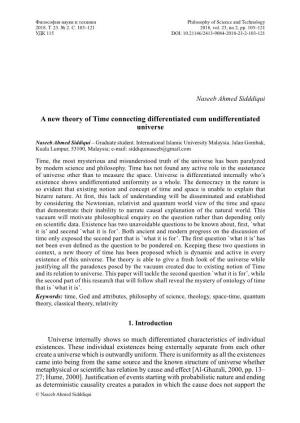 A New Theory of Time Connecting Differentiated Cum Undifferentiated Universe