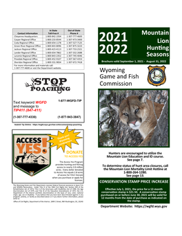 Mountain Lion Hunting Seasons