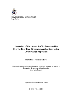 Detection of Encrypted Traffic Generated by Peer-To-Peer Live