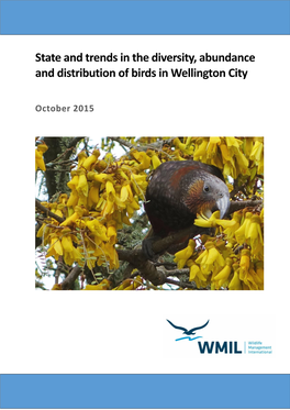State and Trends in the Diversity, Abundance and Distribution of Birds in Wellington City