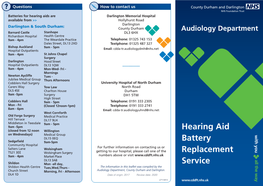 Durham Hearing Aid Battery Replacment Trifold