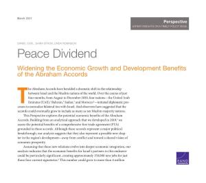 Peace Dividend: Widening the Economic Growth And