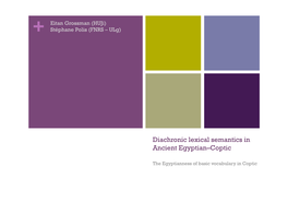 Diachronic Lexical Semantics in Ancient Egyptian–Coptic