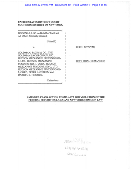 Case 1:10-Cv-07497-VM Document 40 Filed 02/04/11 Page 1 of 86 V