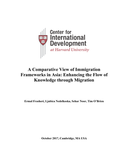 A Comparative View of Immigration Frameworks in Asia: Enhancing the Flow of Knowledge Through Migration