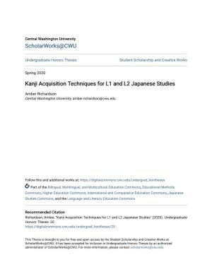 Kanji Acquisition Techniques for L1 and L2 Japanese Studies