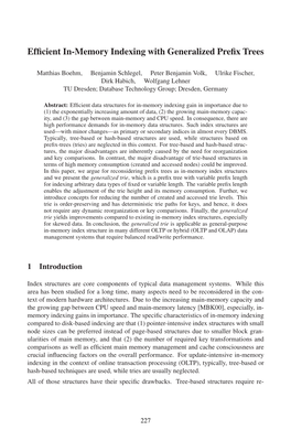 Efficient In-Memory Indexing with Generalized Prefix Trees