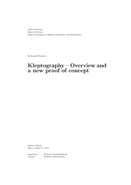 Kleptography – Overview and a New Proof of Concept